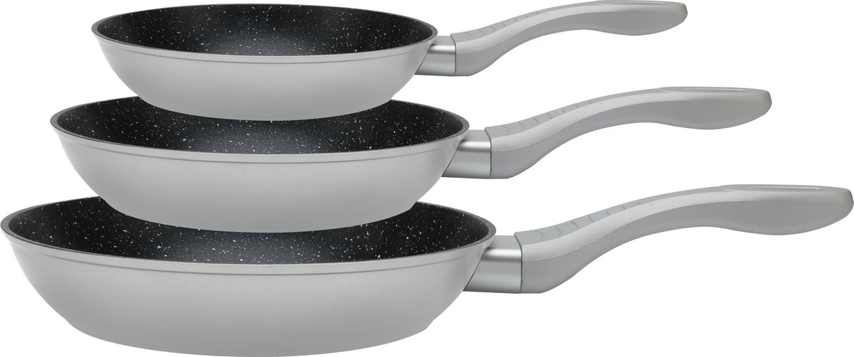 Cheffinger Koekenpannenset - 3-delig - Ø 20/24/28 cm - Zilver