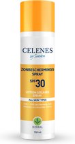 Celenes by Sweden Organic Herbal Sunscreen Spray SPF30 - Zonnebrandcrème - 150ml - Organic Zonnespray - Zonnebescherming - Waterbestendig, Voor Alle Huidtypes, Zonder Paraben of Alcohol, Vegan - PA++++