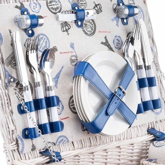 CampFeuer Picknickmand voor 4 personen met servies-set en koelvak | 29