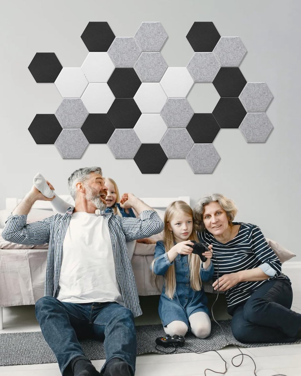 Geluiddempende bekleding - Isolatieplaten - akoestisch schuim, ideaal voor geluidsstudio, tv-kamer, kinderkamer, kantoor en podcast 12 stuks