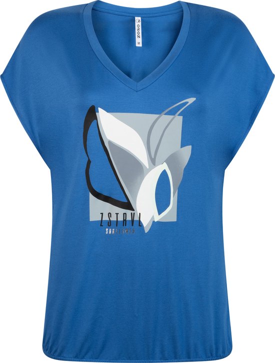 Zoso T-shirt Marion T Shirt With Print 242 1010 Strong Blue Dames Maat - XL