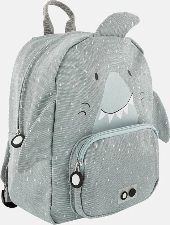 Trixie Rugzak - Mr. Shark - Schooltas Waterafstotend - Boekentas voor Kind - Voor Jongens en Meisjes - Geschikt als Gymtas - Grijs - Haai