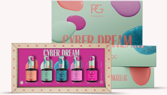 Foto: Pink gellac collection box cyber dream gellak set kleuren van 5 x 15ml lente kleuren gelnagellak gel lak