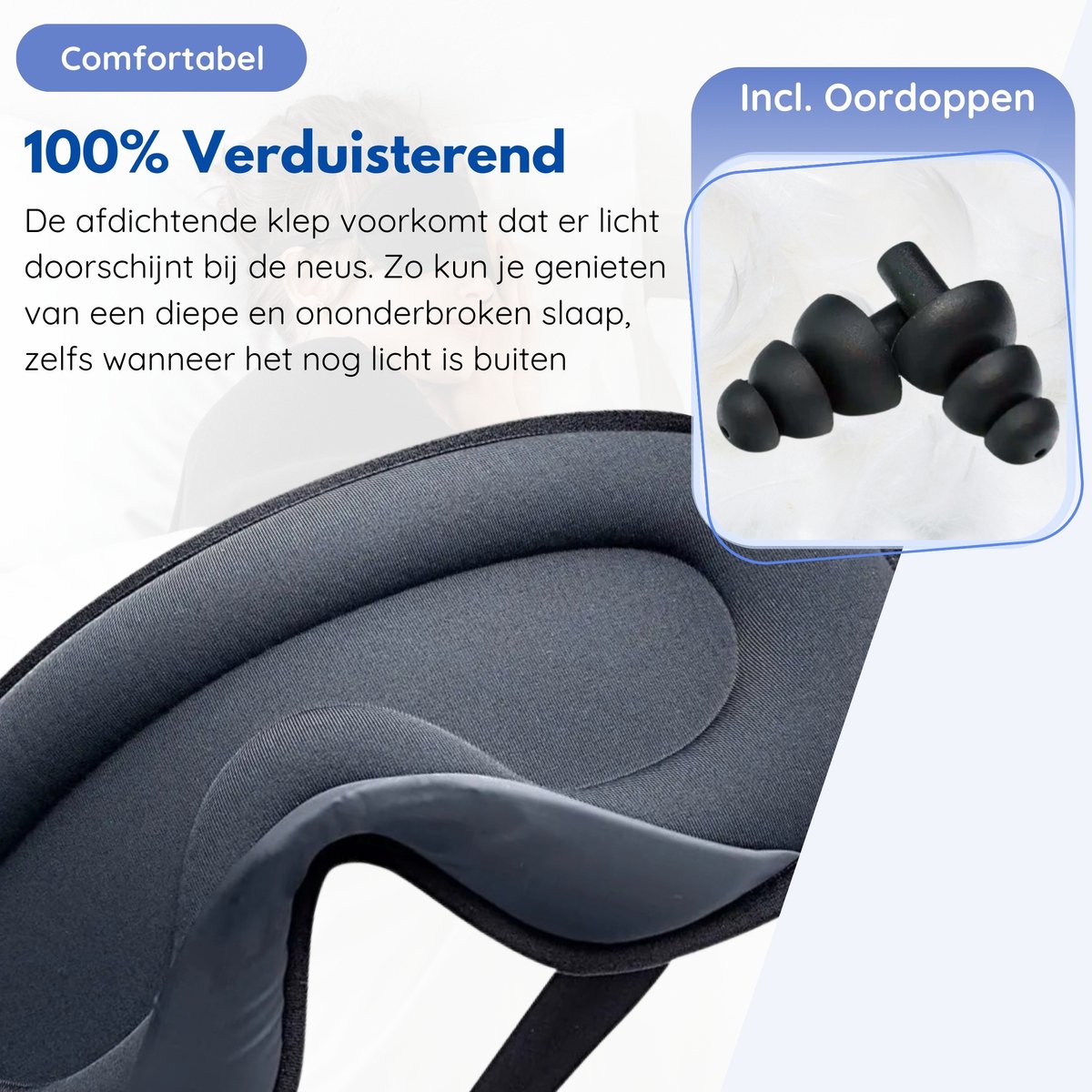 Hilvard - Slaapmasker - Oogmasker - Inclusief Slaap oordopjes - 100% Verduisterend - Verstelbaar - Ergonomisch - Roze — afbeelding 4