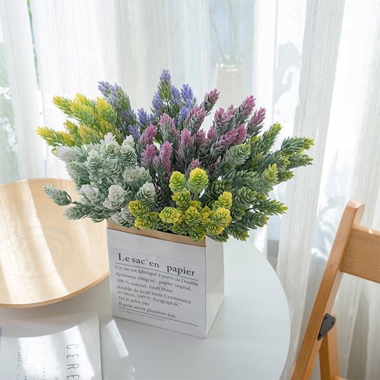 Kunstbloemen voor Buiten Kunstheesters Lavendel Kunstbloemen UV Kunstplanten Kunstbloemen Balkon Kunstbloemen voor Balkon Box Binnen Buiten Tuin Buiten 5 bundels