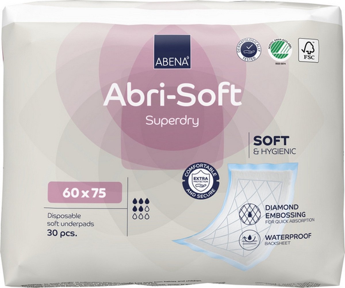 ABENA Abri-Soft SuperDry 60 x 75 cm - 1 pak van 30 stuks