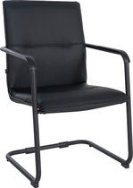 CLP Seattle Bezoekersstoel - Met armleuning - Eetkamerstoel - Kunstleer - zwart/zwart