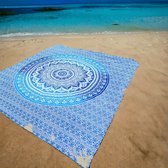 2 persoons strandkleed - XL groot strandlaken - Blauw - Ibiza strandkleed - Dun textiel