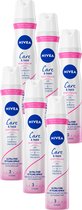 NIVEA Care & Hold Soft Touch Styling Spray - Haarlak - 24 uur Fixatie - Vegan Formule Met Vitamine B3 - Voordeelverpakking 6 x 250ml