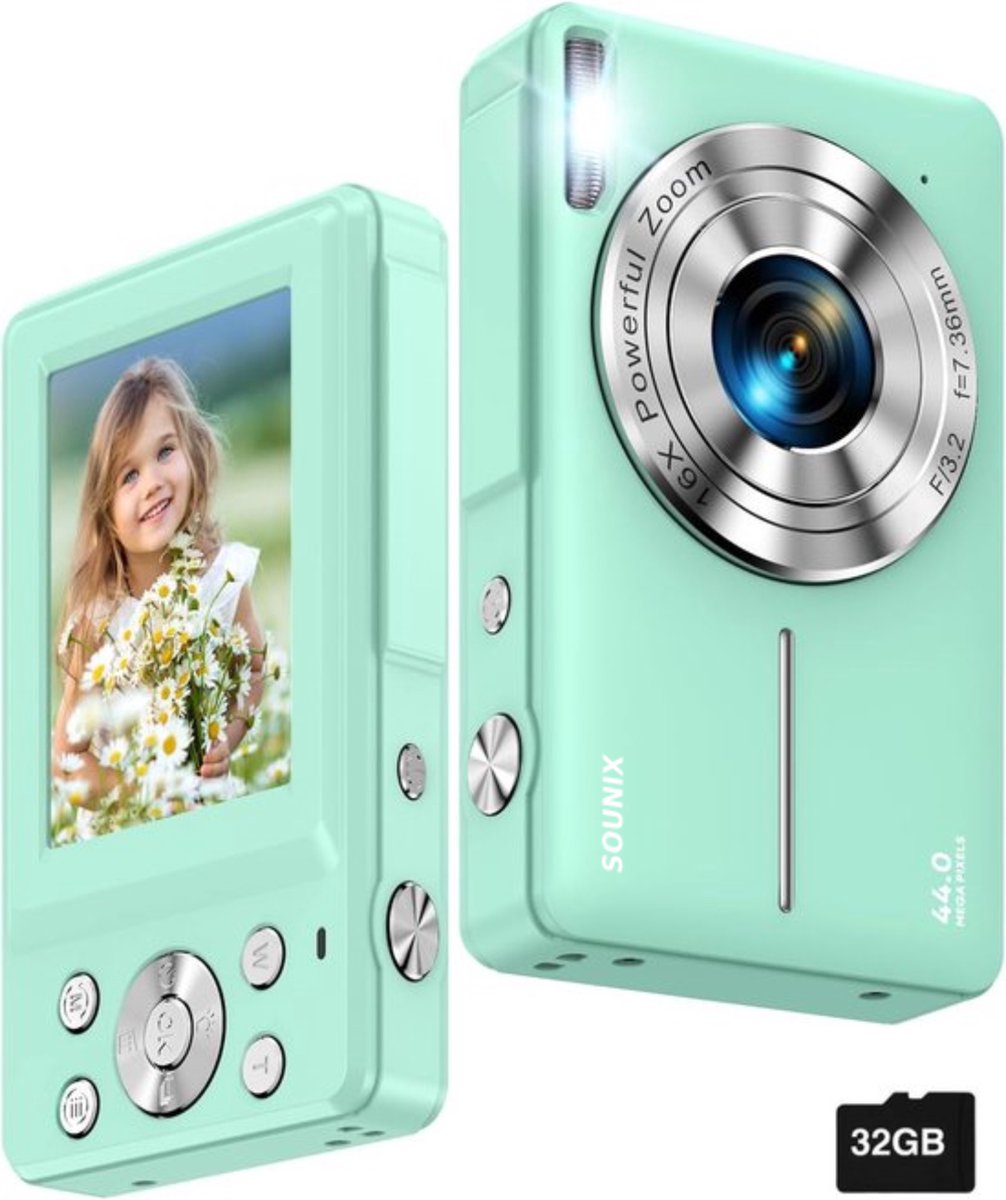 Appareil Photo Numérique Mini 16MP FHD 1080P - Zoom 16X, Écran 2,4" - Idéal Pour Enfants, Vlog