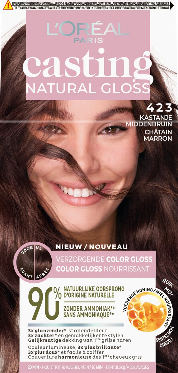 L'Oréal Paris Casting Natural Gloss haarkleuring - Kastanje Middenbruin