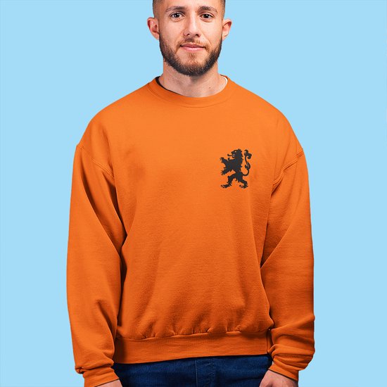 Oranje EK WK Koningsdag Trui Black Lion Chest (MAAT 3XL - UNISEKS FIT) | Dames & Heren Sweater | WK Feestkleding