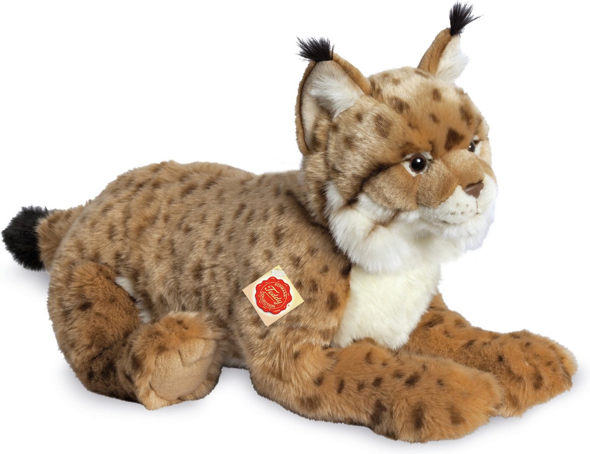 Hermann Teddy Knuffeldier Lynx - zachte pluche stof - premium knuffels - lichtbruin - 45 cm