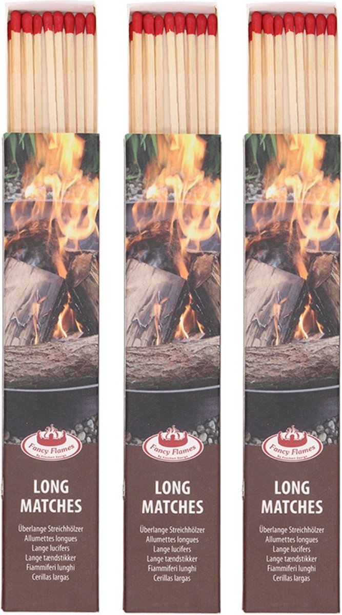 Fancy Flames BBQ/Barbecue lucifers - 30x - lange lucifers - 21 cm