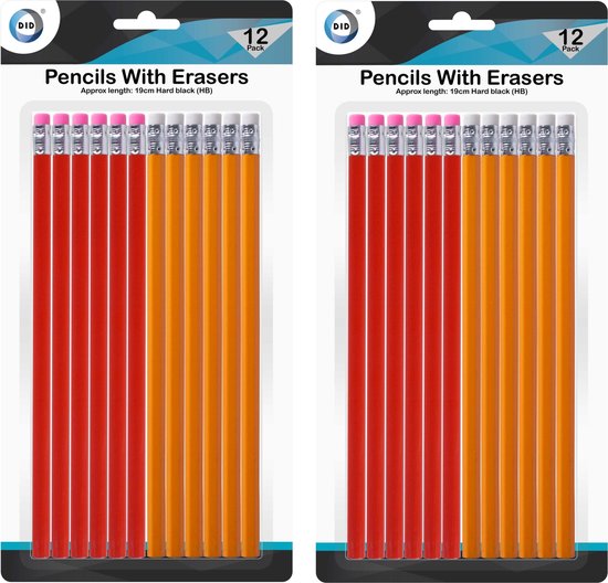 Lot De 96 Crayons De Noël HB Avec Gommes – Motifs Festifs, Bois Qualité – Idéal Cadeau Enfants, école, Dessin
