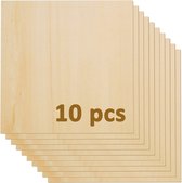 10 stuks, multiplex, 3 mm, lindebladeren, 300 x 300 x 3 mm, multiplex blad voor lasersnijden, gravure, handwerk, onafgewerkte houten platen voor doe-het-zelf schilderen, modellering (10 stuks)