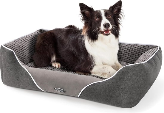 Hondenbed, huisdierenbed voor katten en honden, rechthoekig, ultrazacht, pluche, luxe huisdierslaapzak, machinewasbaar, L (80 x 66 x 23 cm)