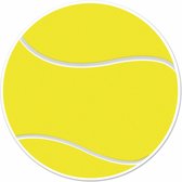 Tennisbal sport decoratie sticker versiering - geel - dia 13 cm - vinyl - Tennis feest thema