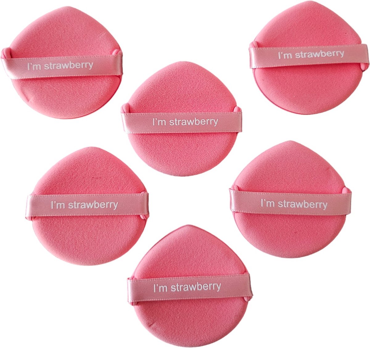 Goedkoopste Powder Puff - Make-up Sponsje - Beauty Blender - Poederspons - Powder Puff Ronde - 6 stuks -Donker Roze