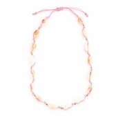 Bijoutheek Collier Coquillages Or Boules Rose
