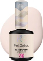 Pink Gellac 296 Laced Cream Gel Lak 15ml - Gellak Nagellak Wit - Gelnagels Producten - Glanzende Gel Nails