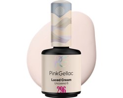 Pink Gellac Gellak - 296 Laced Cream 15ml - Witte Gel Nagellak - Gellac - Gel Nagels Producten