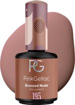 Pink Gellac Gellak Bruin 15ml - Bruine Gel Lak Nagellak - Gelnagels Producten - Gel Nails - 195 Bronzed nude