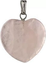 Roze kwarts hart hanger 20 mm