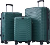 Blazelife Kofferset 3 Delig - reiskoffer set - koffersets - met wielen - M/L/XL - Handbagage - Reiskoffer groot - Groen