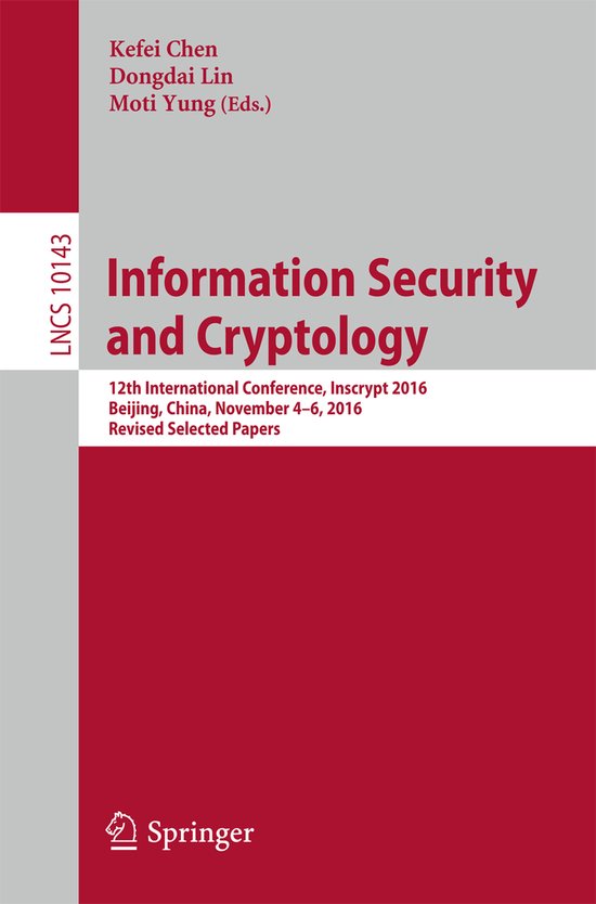 Information Security and Cryptology - cover