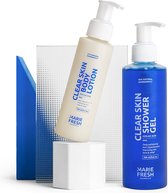 Marie Fresh Cosmetics Clear body therapy set voor probleemgebieden van het lichaam - Anti acne - Skincare - Natuurlijk - Reinigt poriën - Natuurlijke douchegel - Bodylotion - Skin care set
