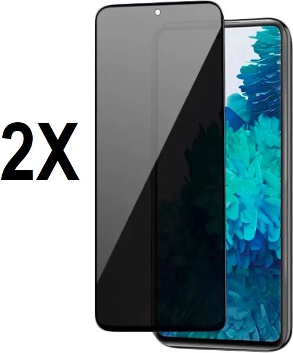 Screenz® - PRIVACY Screenprotector geschikt voor Samsung Galaxy S24 - Tempered glass Screen protector geschikt voor Samsung Galaxy S24 - Beschermglas - Privé Glasplaatje - 2 stuks