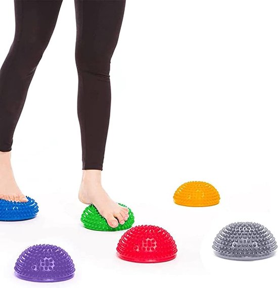 Lot De 2 Dosettes Équilibre Hérisson Avec Pompe - Coussin Ballon Fitness Demi-Picots