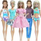 Poppenkleertjes - Geschikt voor Barbie - Set van 5 outfits - Kleding voor modepoppen - Badpak, bikini, jurk, broek, shirt - Cadeauverpakking