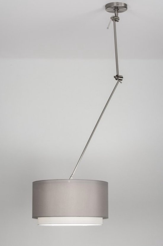 Lumidora Hanglamp 30721 - BERLIN - E27 - Grijs - Staal - ⌀ 47 cm