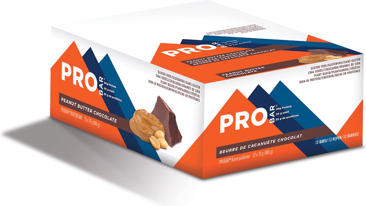 Goedkoopste ProBar Protein - Pindakaas -Chocolade - Proteinerepen - Box met 12 repen