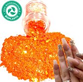 Chunky Glitters (Oranje) [Volume 8g - Festival Glitter Outfit Nagel Decoratie Versiering - Manicure Kunstnagels Nepnagels Acryl Nagels - Kinderen Volwassenen Dames Glitters]