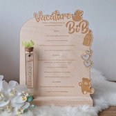 Griffel-Gifts - houten wenskaart op voet - meter vragen - geboorte - decoratief - baby - vacature