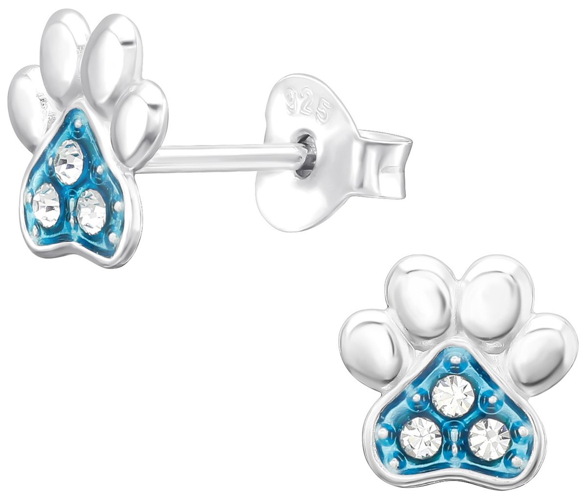 Kids Bijou Boucles D'Oreilles Pour Enfant Patte De Chien Coloré Strass