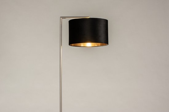 Lumidora Vloerlamp 31094 - BRED - E27 - Zwart - Goud - Staalgrijs - Metaal