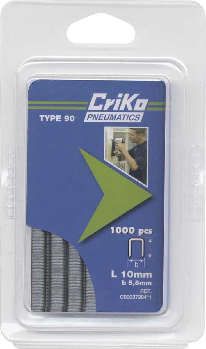 CriKo nieten voor tacker - Type 90 - 10 mm - Gegalvaniseerd - 1000 stuks