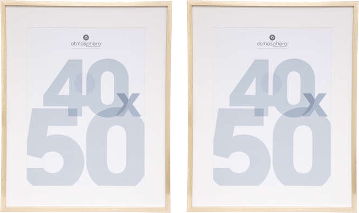 Atmosphera Fotolijstje Manu - 2x - met passe partout - voor een foto van 40 x 50 cm - goud - MDF/Glas - Klassieker Goudkleurig