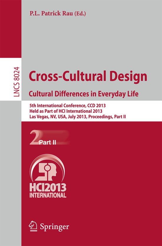 Cross-Cultural Design. Cultural Differences in Everyday Life - cover