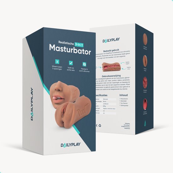 DailyPlay Pocket Pussy for Man – 3 en 1 – Masturbateur Fellation avec Cul et Vagin Artificiel – Sex Toys Hommes et Couples – Fausse Chatte