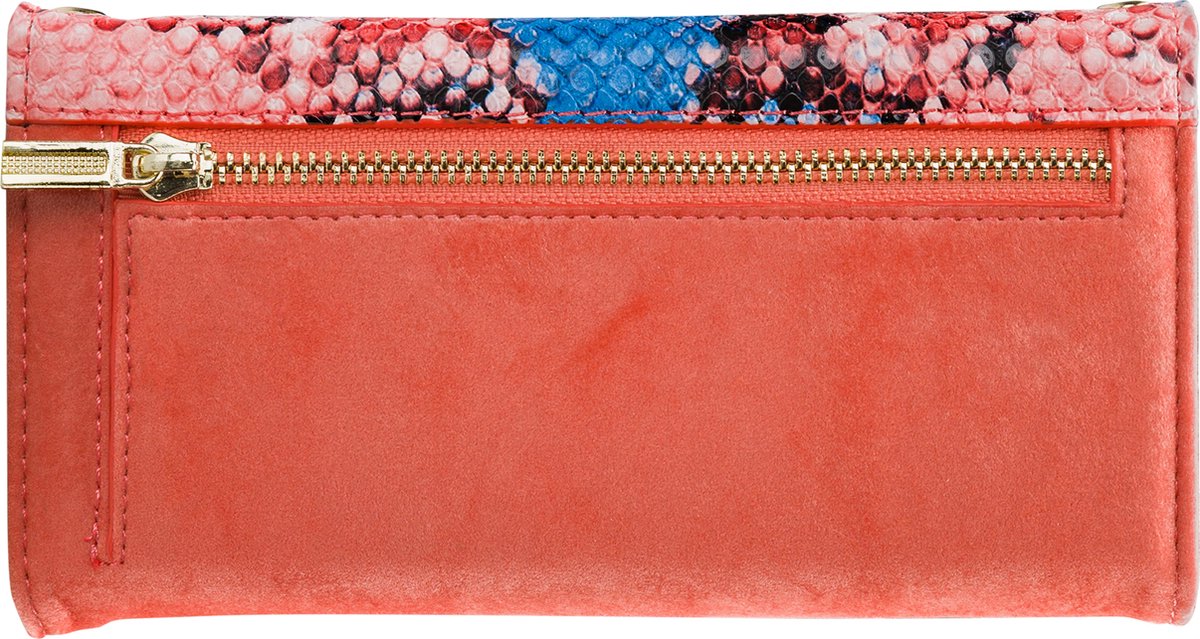 Mobilize Telefoonhoesje geschikt voor Apple iPhone 8 Hoesje | Mobilize Gelly Velvet Uitneembare 2in1 Clutch | Pasjeshouder voor 3 Pasjes | Telefoonhoesje voor Pinpas / OV Kaart / Rijbewijs - Coral Snake | Rood