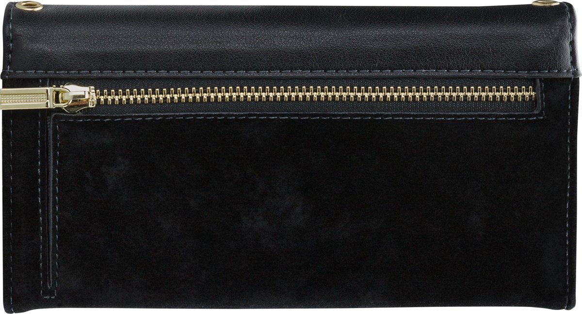 Mobilize Telefoonhoesje geschikt voor Apple iPhone 8 Plus Hoesje | Mobilize Gelly Velvet Uitneembare 2in1 Clutch | Pasjeshouder voor 3 Pasjes | Telefoonhoesje voor Pinpas / OV Kaart / Rijbewijs - Deep Black | Zwart