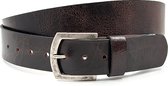 Thimbly Belts Ceinture en jeans cool marron - ceinture pour hommes et femmes - 4,5 cm de large - Marron - Cuir véritable Krakele - Taille : 100 cm - Longueur totale de la ceinture : 115 cm