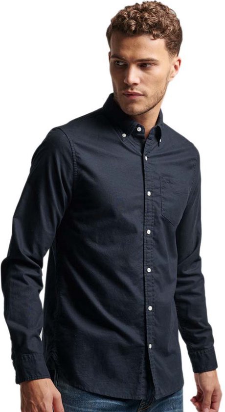 Superdry Chemise Oxford en Cotton à manches longues Blauw 2XL Homme