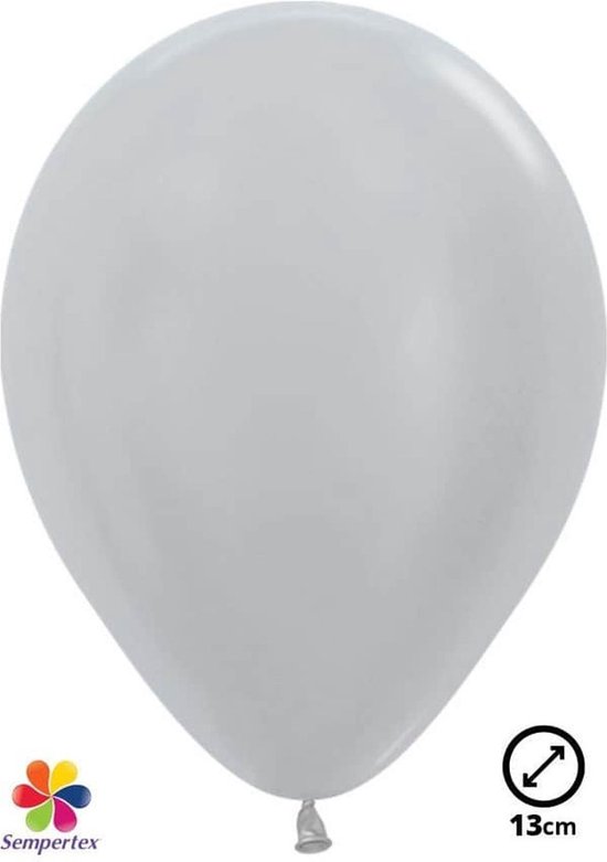 Sempertex 5" 13cm / 50 x ballons Ballons KLEIN Satin Pearl Argent 481