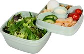 Lock&Lock Saladebox - Salade Lunchbox to go - Salade to go - Lunchtrommel - 950 ml - Lekvrij - Met verdeelvakjes - Pastel Groen